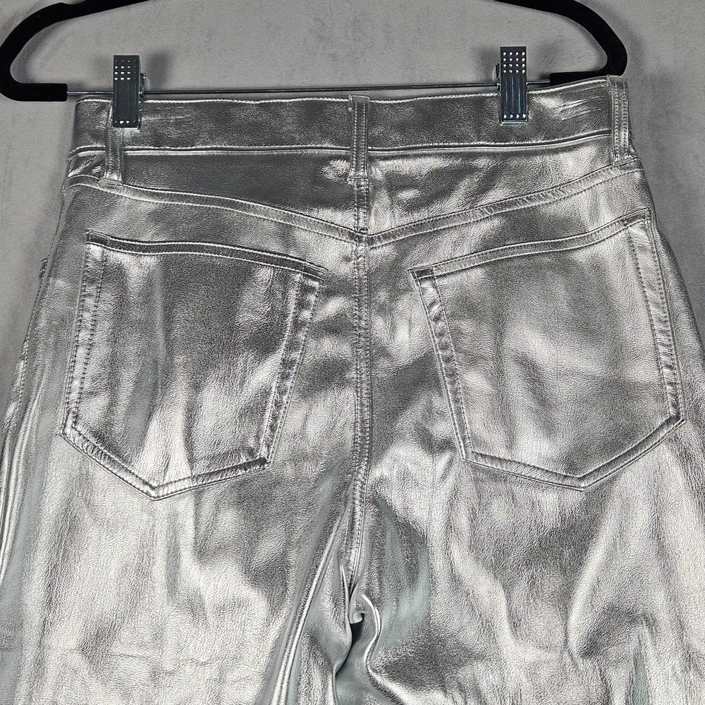 NEW Abercrombie & Fitch Pants Womens 28/6 Silver Faux Leather Ultra High Rise - Picture 6 of 13